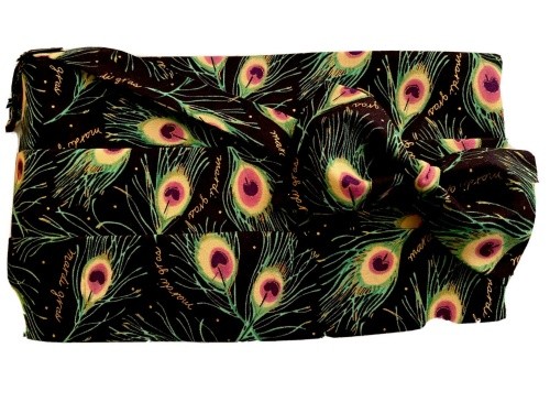 Mardi Gras Peacock Feathers Cummerbund and Bow Tie